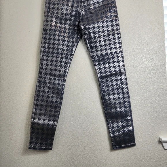 Fidelity Denim Sola Metallic Mid Rise Ankle Pants Silver Fox 26 - Picture 5 of 9